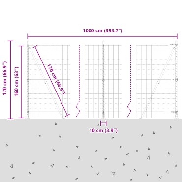 vidaXL Euro Fence με 7 Στηρίγματα 1.6x10 μ. Γαλβανισμένο Ατσάλι