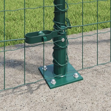 vidaXL Euro Fence με 13 φλαντζωτές κολόνες 1.2x25 μ Γαλβανισμένο ατσάλι
