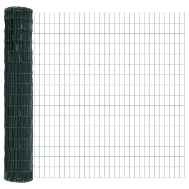 vidaXL Euro Fence με 13 φλαντζωτές κολόνες 1.2x25 μ Γαλβανισμένο ατσάλι
