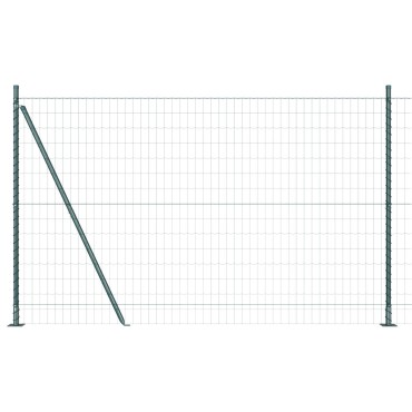 vidaXL Euro Fence με 13 φλαντζωτές κολόνες 1.2x25 μ Γαλβανισμένο ατσάλι