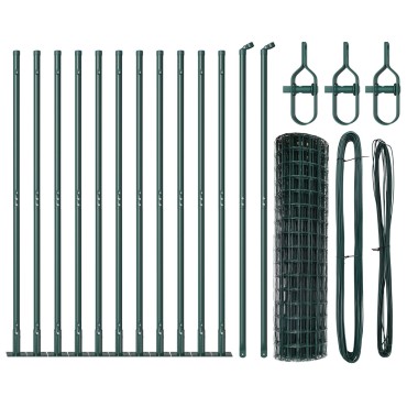 vidaXL Euro Fence Σετ 2 Πράσινο Ατσάλι με PVC επικάλυψη 25x1.2 μ