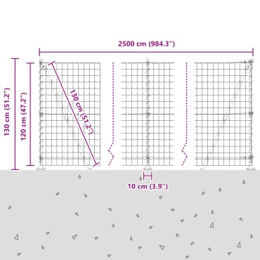 vidaXL Euro Fence Σετ 2 Πράσινο Ατσάλι με PVC επικάλυψη 25x1.2 μ