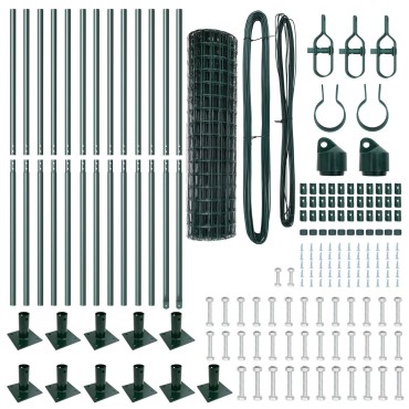 vidaXL Euro Fence Σετ 2 Πράσινο Ατσάλι με PVC επικάλυψη 25x1.2 μ