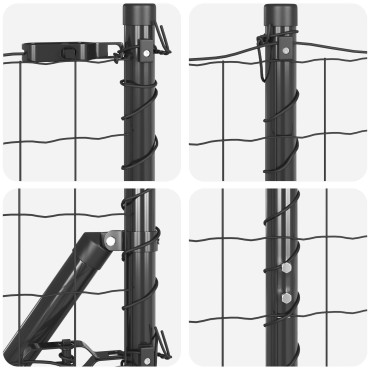 vidaXL Euro Fence με 7 Πόδια με Φλάντζα 1.4x10 μ Γαλβανισμένο Ατσάλι