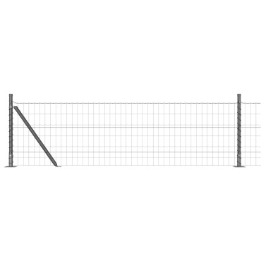 vidaXL Euro Fence με 7 Στενούς Πότσες 0.4x10 μ Γαλβανισμένος Χάλυβας