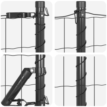 vidaXL Euro Fence με 7 Στενούς Πότσες 0.4x10 μ Γαλβανισμένος Χάλυβας