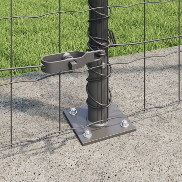 vidaXL Euro Fence με 7 φλαντζωτούς πάσσους 1.6x10 μ γαλβανισμένος χάλυβας
