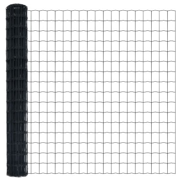 vidaXL Euro Fence με 7 φλαντζωτούς πάσσους 1.6x10 μ γαλβανισμένος χάλυβας