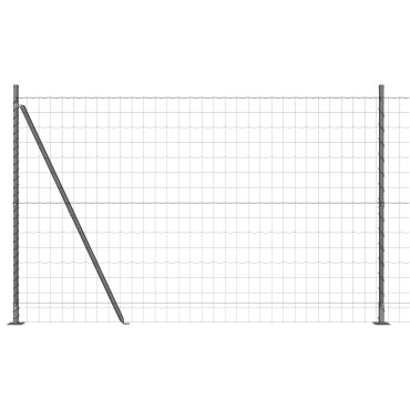 vidaXL Euro Fence με 7 φλαντζωτούς πάσσους 1.6x10 μ γαλβανισμένος χάλυβας