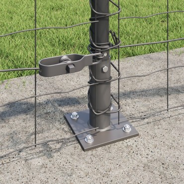 vidaXL Euro Fence με 7 Φλαντζωτές Στήλες 0.4x10 μ Γαλβανισμένο Ατσάλι.