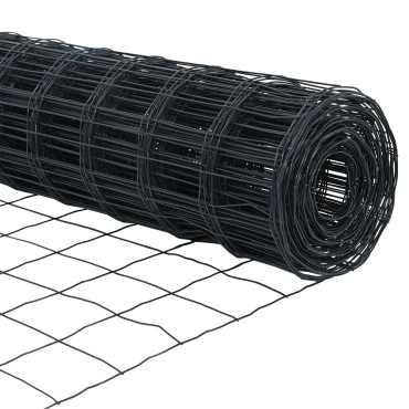 vidaXL Ευρωπαϊκός Φράκτης με Σκυρόδετη Βάση 25x0,4 m Γκρι Δίχτυ
