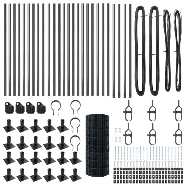 vidaXL Euro Fence με 13 Φλάντζες 0.4x50 μ Γαλβανισμένο Ατσάλι
