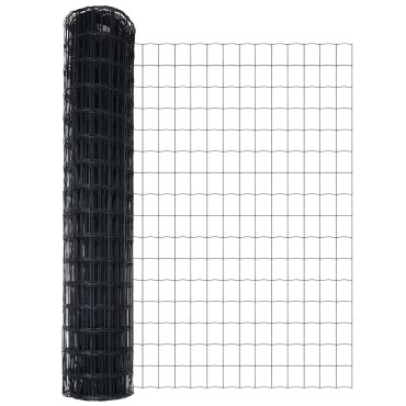 vidaXL Euro Fence Σετ 2 Γκρι Ατσάλι 25x1.2 μ Ανθεκτικός