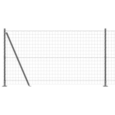 vidaXL Euro Fence Σετ 2 Γκρι Ατσάλι 25x1.2 μ Ανθεκτικός