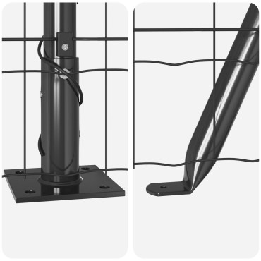vidaXL Euro Fence Σετ 2 Γκρι Ατσάλι 25x1.2 μ Ανθεκτικός