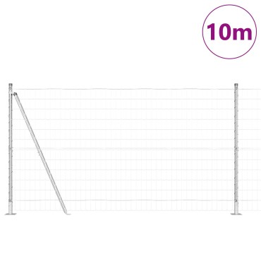 vidaXL Ευρωπαϊκό Φράχτη με 7 Στήλες Φλαντζών 1.2x10 μ Γαλβανισμένος Χάλυβας