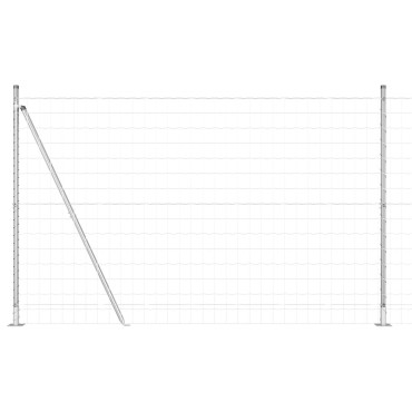 vidaXL Ευρωπαϊκός Φράχτης με 7 Πλάγιες Στήλες 1.4x10 μ Γαλβανισμένο Ατσάλι