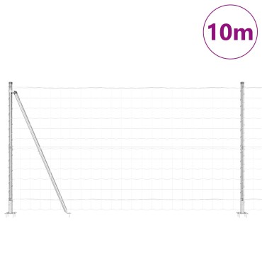 vidaXL Euro Fence με 7 Στηρίγματα με Φλάντζα 1.2x10 μ Γαλβανισμένος Χάλυβας