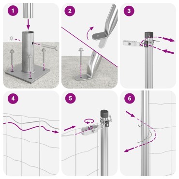 vidaXL Euro Fence με 13 Φλαγγέτες Πόστ 0.4x50 μ Γαλβανισμένος Χάλυβας