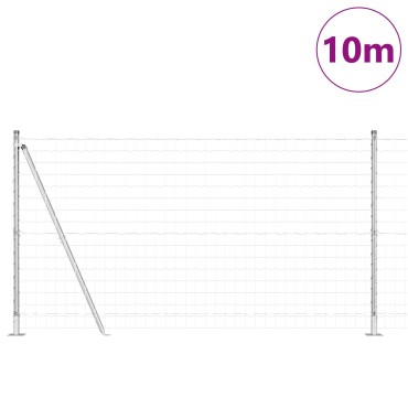 vidaXL Ευρωπαϊκός Φράχτης με 7 στήλους 1,2x10 μ Γαλβανισμένος Χάλυβας