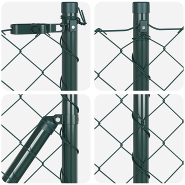 vidaXL Περίφραξη αλυσίδας Σετ 2 Πράσινη PVC 1x25 μ Ανθεκτική