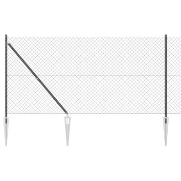 vidaXL Περίφραξη με Σπίθες 10x1,4 μ PVC-Επικαλυμμένο Ατσάλι Γκρι