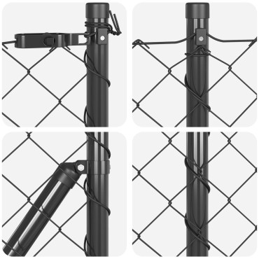 vidaXL Περίφραξη με Σπίθες 25x1 m PVC-Επικαλυμμένο Ατσάλι Γκρι Δίχτυ