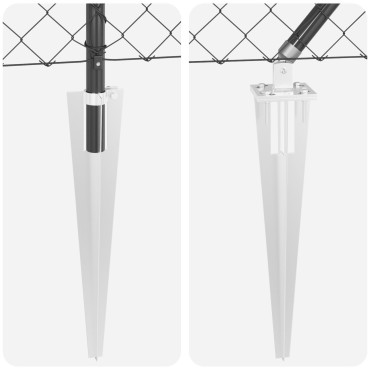 vidaXL Περίφραξη με Σπίθες 25x1 m PVC-Επικαλυμμένο Ατσάλι Γκρι Δίχτυ
