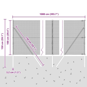 vidaXL Σετ Στυλοφράκτη Σετ 2 Πράσινο Μέταλλο 10x1 μ Ανθεκτικό