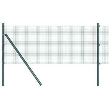 vidaXL Σετ Πόλων Φράκτη Σετ 2 Πράσινο Μέταλλο 25x0.5 m Ανθεκτικό