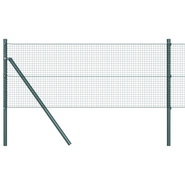 vidaXL Φράχτης Welded Wire με 13 Πόρους Πράσινος 0.8x25 μ Μέταλλο