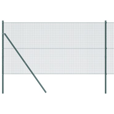 vidaXL Συρμάτινος Φράχτης με 13 Στύλους Πράσινος 1x25 μ Χάλυβας