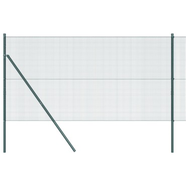 vidaXL Συρματόπλεγμα με 13 Στύλους Πράσινο 1.2x25 μ Χάλυβας