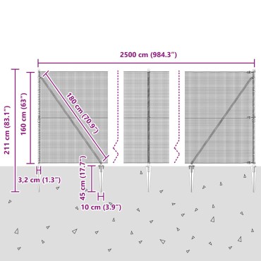 vidaXL Φράχτης Welded Wire με 13 Σπόρους 1.6x25 μ Γαλβανισμένος Χάλυβας