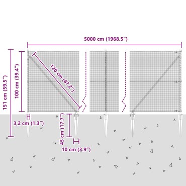 vidaXL Συρματόπλεγμα με ακίδες 50x1 m Γαλβανισμένος Χάλυβας Ασημί