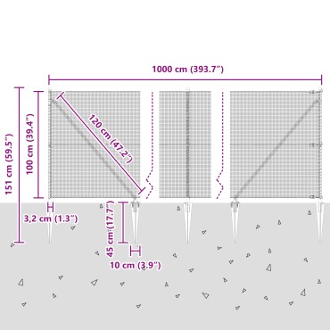 vidaXL Σετ Πόδι Φράχτη Σετ των 2 Πράσινο Μέταλλο με PVC 10x1 μ