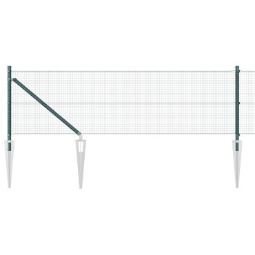 vidaXL Welded Wire Fence με 13 Αναρτήσεις Πράσινες 0.8x25 μ Χάλυβα