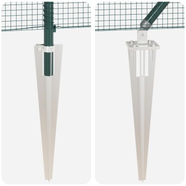 vidaXL Welded Wire Fence με 13 Αναρτήσεις Πράσινες 0.8x25 μ Χάλυβα
