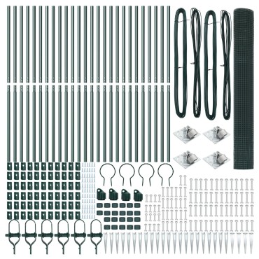 vidaXL Φράκτης Welded Wire με 13 Σπικάκια Πράσινος 1.2x50 μ Ατσάλι