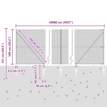 vidaXL Φράχτης Σύρμα με 13 Ακίδες Πράσινος 1x100 μ Μέταλλο