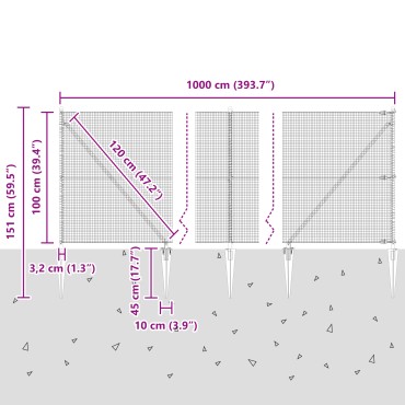 vidaXL σετ πόλων Σετ 2 Μαύρο Ατσάλι 10x1 μ Ανθεκτικό