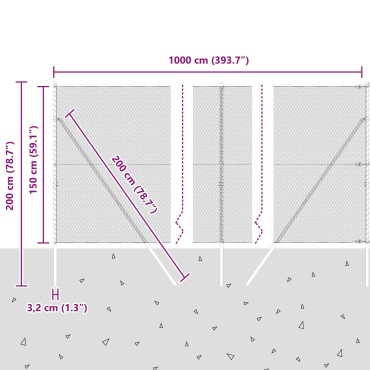vidaXL Εξάγωνος Φράκτης Πράσινος 1.5x10 μ Ατσάλι