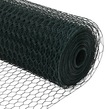 Περίφραξη Hexagon vidaXL Πράσινο 0.4x50 m Ατσάλι, Στυλοί περίφραξης vidaXL 13 τεμ Πράσινοι 32 mm 80cm Γαλβανισμένο Ατσάλι