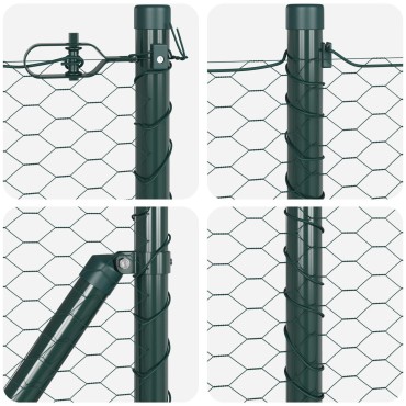 vidaXL Εξαγωνική Φράχτη με Στύλο 10x0,4 m PVC-Επικαλυμμένο Ατσάλι