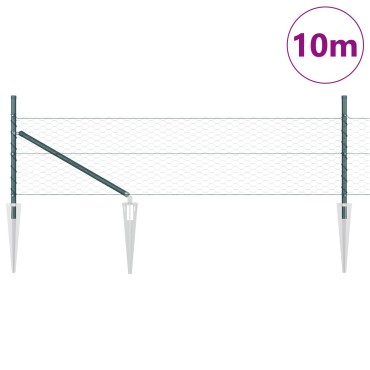 vidaXL Εξάγωνος Φράχτης Πράσινος 0.4x10 μ Μέταλλο
