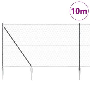 vidaXL Φράχτης Έξαφτεν Γκρι 1.5x10 m Ατσαλιού