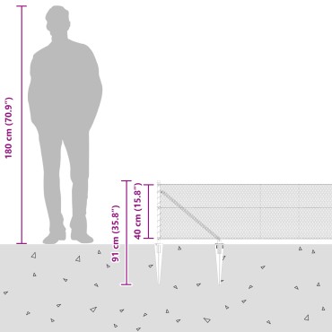 vidaXL Φράχτης Εξαγώνου Γκρι 0.4x50 μ Χάλυβας