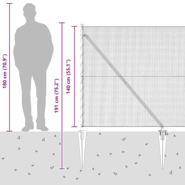vidaXL Φράχτης Hexagon Γκρι 1.4x50 μ Ατσάλι