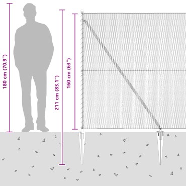 vidaXL Εξάγωνος Φράχτης Γκρι 1.6x50 μ Ατσάλι