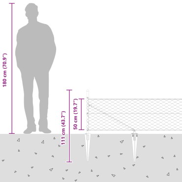 Φράχτης Hexagon vidaXL Γκρι 0.5x100 μ Χάλυβας, Πόδια Φράχτη vidaXL με σπάζες 13 τεμ 32 χλστ 80cm Γαλβανισμένος Χάλυβας